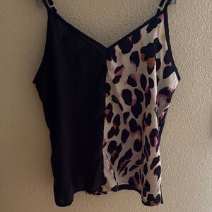 Stylish Black and Leopard Print Women's Top